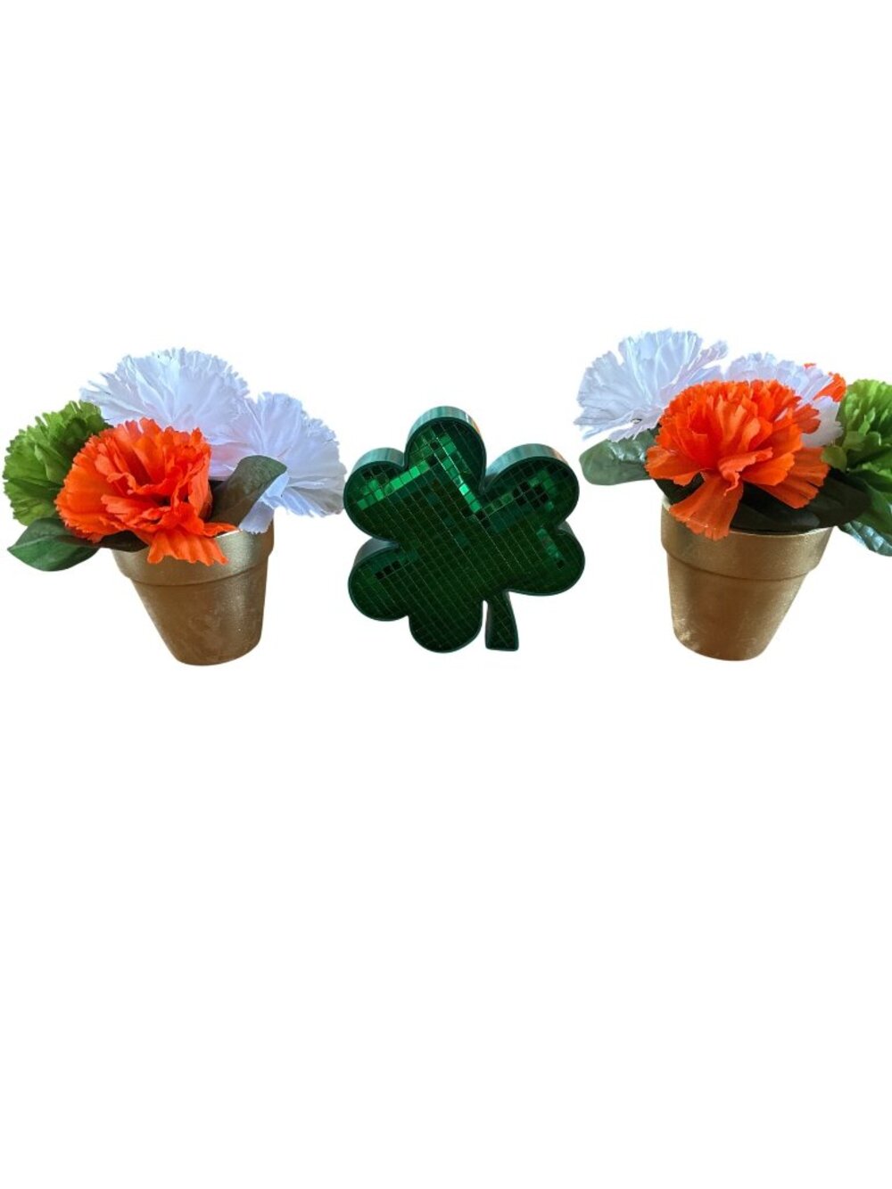 Green Shamrock Mosaic Decorative Accent 5 Inches Plastic St. Patricks Day Decora